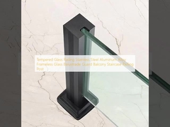 نرده شیشه ای سکوریت استیل ضد زنگ آلیاژ آلومینیوم بدون قاب محافظ شیشه ای بالکن نرده پله