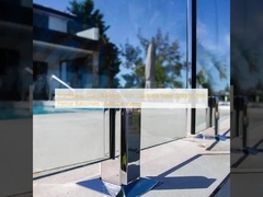 چوکات شیشه ای بدون قاب با اسپیگوت های فولاد ضد زنگ برای بالکن های حصار بالکن های پله ای حیاط